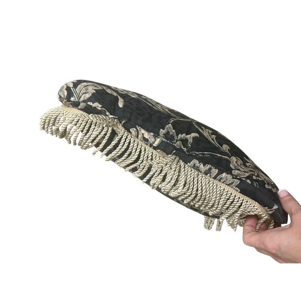 Croscill King Pillow Shams Throw Pillow Navy Gold Damask Set Hollywood Regency